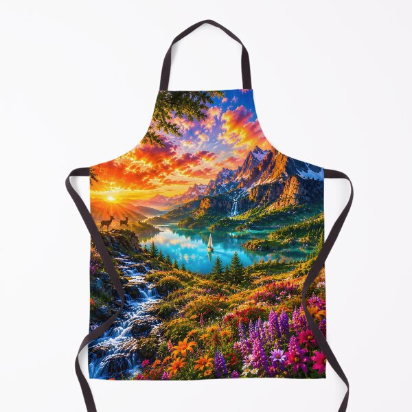 Item preview, Vibrant Alpine Dreamscape | Colorful Fantasy Nature Landscape Art designed and sold by RockyLambda.