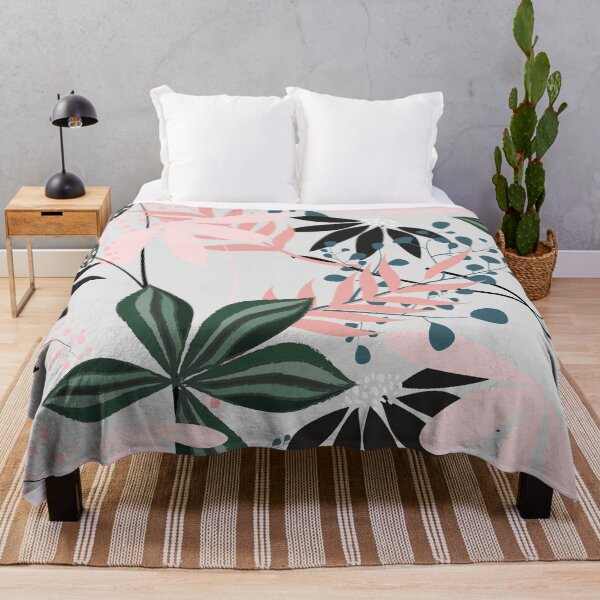 Item preview, Botanical Leaves Pattern – Blush Pink Forest Green | Floral Seamless Surface Design designed and sold by 555Design.