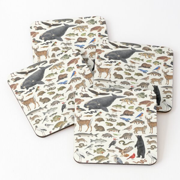 Item preview, Animals of Georgia State Retro Style Identification Chart designed and sold by kakarikihill.