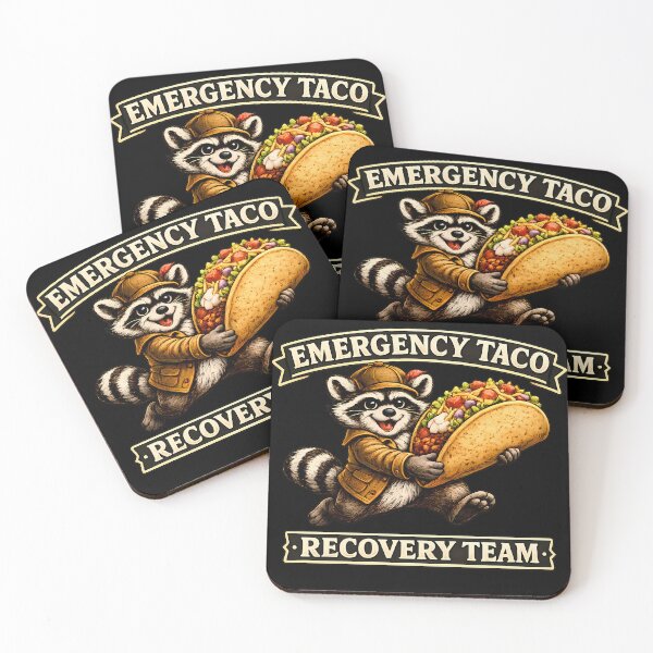 Item preview, Emergency Taco Recovery Team Funny Raccoon Taco Lover Vintage Graphic T-Shirt designed and sold by clockedoutwearshop.