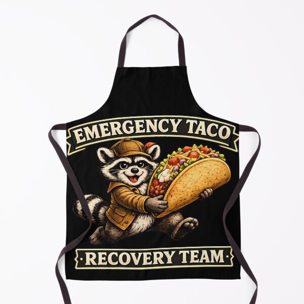 Item preview, Emergency Taco Recovery Team Funny Raccoon Taco Lover Vintage Graphic T-Shirt designed and sold by clockedoutwearshop.