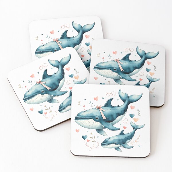 Item preview, Sweet Mama Whale And Baby Calf Watercolor designed and sold by AQUILAKREO.