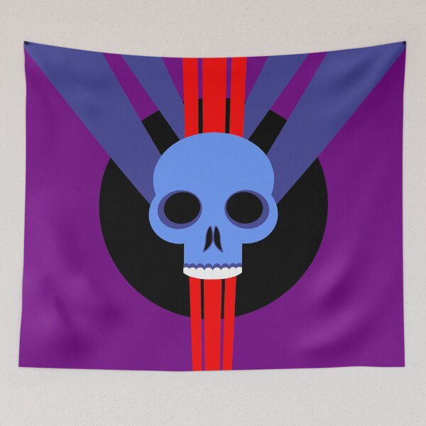 Item preview, SKULL SKELETON HEAD WITH RED AND BLUE LINES designed and sold by CuPensky.