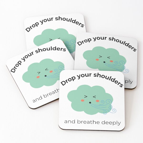 Item preview, Drop Your Shoulders And Breath Deeply Minimalist Green Cute Cloud designed and sold by Satech Creative Hands.