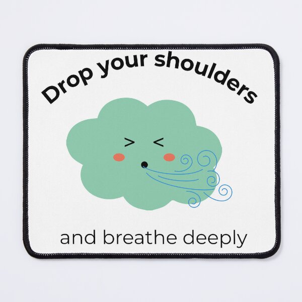 Item preview, Drop Your Shoulders And Breath Deeply Minimalist Green Cute Cloud designed and sold by Satech Creative Hands.