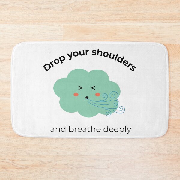 Item preview, Drop Your Shoulders And Breath Deeply Minimalist Green Cute Cloud designed and sold by Satech Creative Hands.
