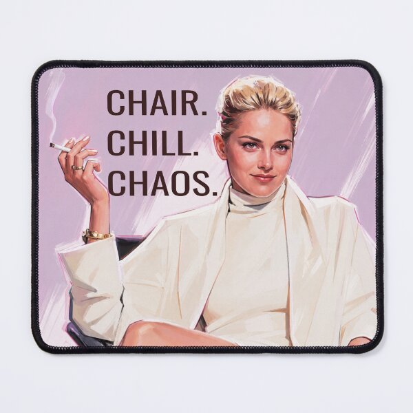 Item preview, Chair Chill Chaos - Iconic Sharon Stone Femme Fatale Aesthetic Art designed and sold by Vicky021.