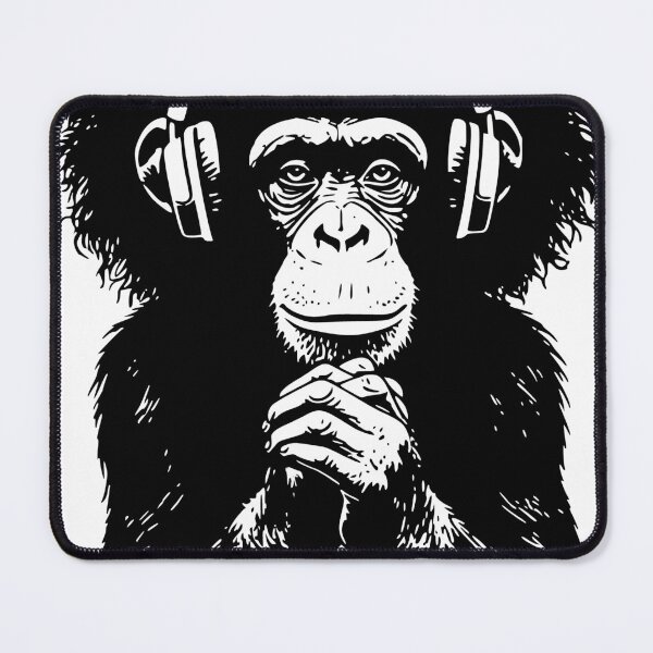 Item preview, Music Loving Chimpanzee With Headphones designed and sold by AwesomeBeyondLimits.