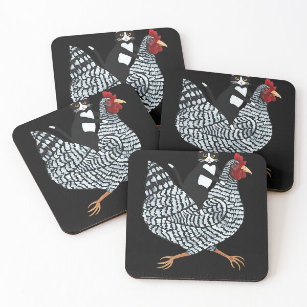 Item preview, Feline Rider on Barred Fowl Illustration designed and sold by Prof4Artist.