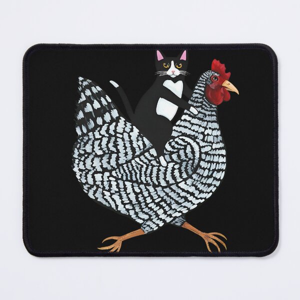 Item preview, Feline Rider on Barred Fowl Illustration designed and sold by Prof4Artist.