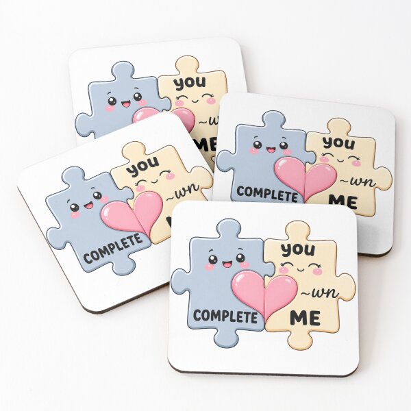 Item preview, You Complete Me | Kawaii Couple Puzzle Piece Love Art designed and sold by Dulxoz.