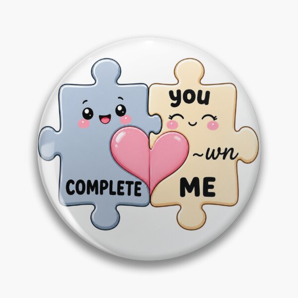 Item preview, You Complete Me | Kawaii Couple Puzzle Piece Love Art designed and sold by Dulxoz.