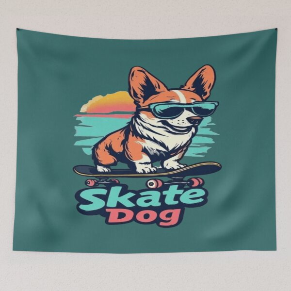 Item preview,  A Cool Corgi Skate Dog designed and sold by BlackSheeper.