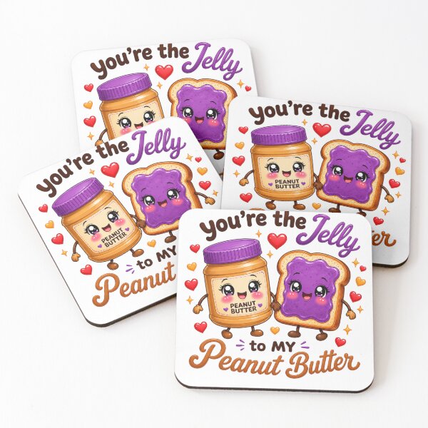Item preview, You're The Jelly To My Peanut Butter | Kawaii Couple Love Art designed and sold by Dulxoz.