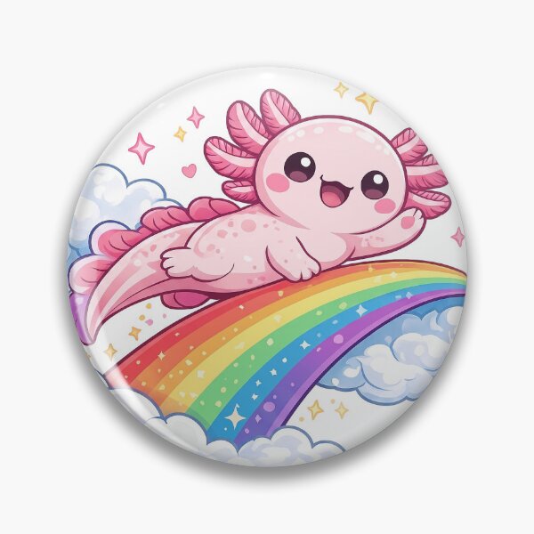 Item preview, Kawaii Axolotl on the Rainbow – Dreams of Pride and Color designed and sold by Lunatik Cat.