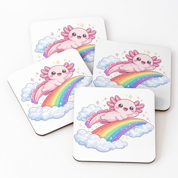Item preview, Kawaii Axolotl on the Rainbow – Dreams of Pride and Color designed and sold by Lunatik Cat.