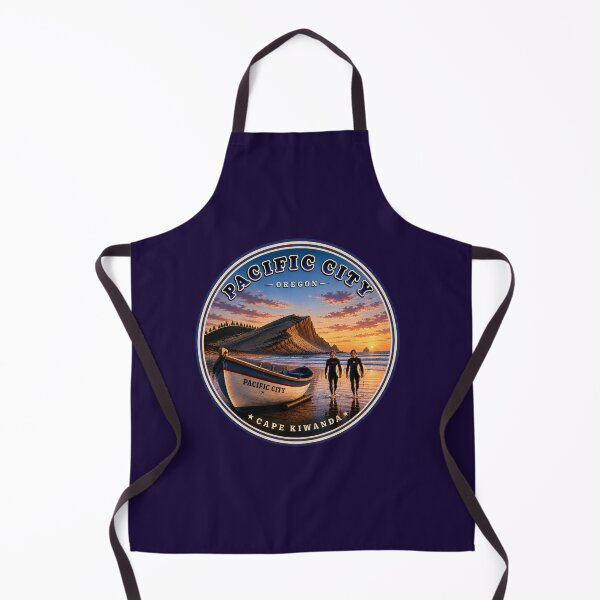 Item preview, Pacific City Oregon Badge | Cape Kiwanda Sunset Surfers & Dory Boats Vintage Travel Design designed and sold by Swanny's Custom T-shirt and Gift Designs.