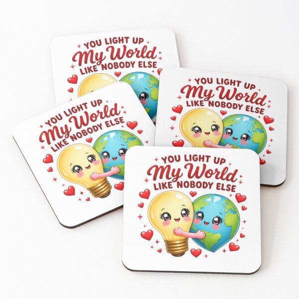 Item preview, You Light Up My World Like Nobody Else | Kawaii Valentine Love Art designed and sold by Dulxoz.