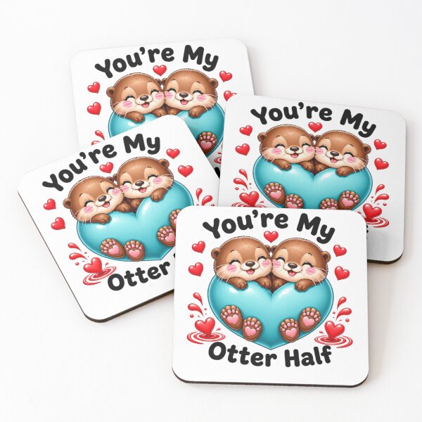 Item preview, You're My Otter Half | Cute Otter Couple Valentine Pun Art designed and sold by Dulxoz.