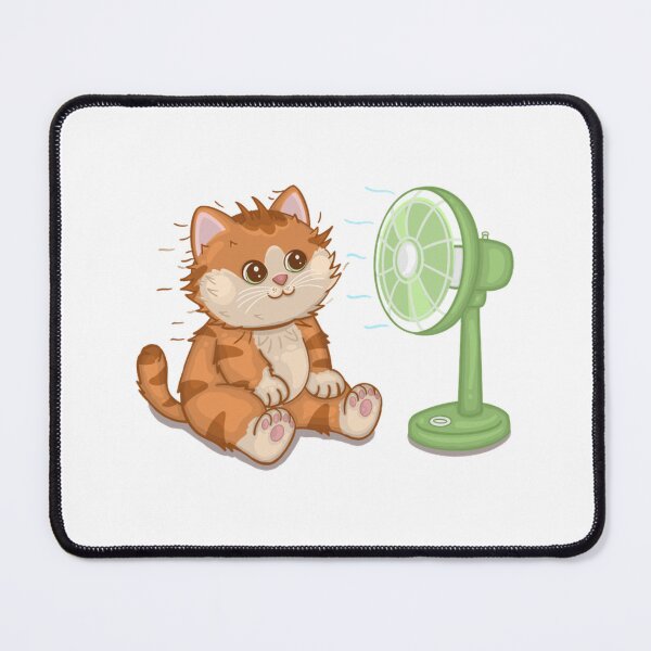 Item preview, Cat And Electric Fan Funny Summer Vibe Graphic designed and sold by Eowcat.