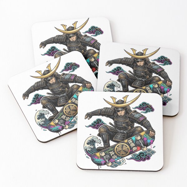 Item preview, Neon Samurai Skater | Date Masamune "One-Eyed Dragon" designed and sold by SAMURAI-KAMON.