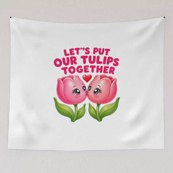 Item preview, Let's Put Our Tulips Together | Funny Flower Pun Valentine Art designed and sold by Dulxoz.