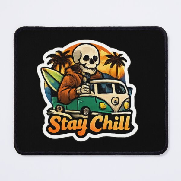 Item preview, Skeleton Surfer Van Sunset Chill designed and sold by _Stickora_.