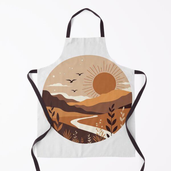 Item preview, Minimal Boho Sunset River Landscape | Retro Earth Tone Nature Illustration designed and sold by GalleryPeak.