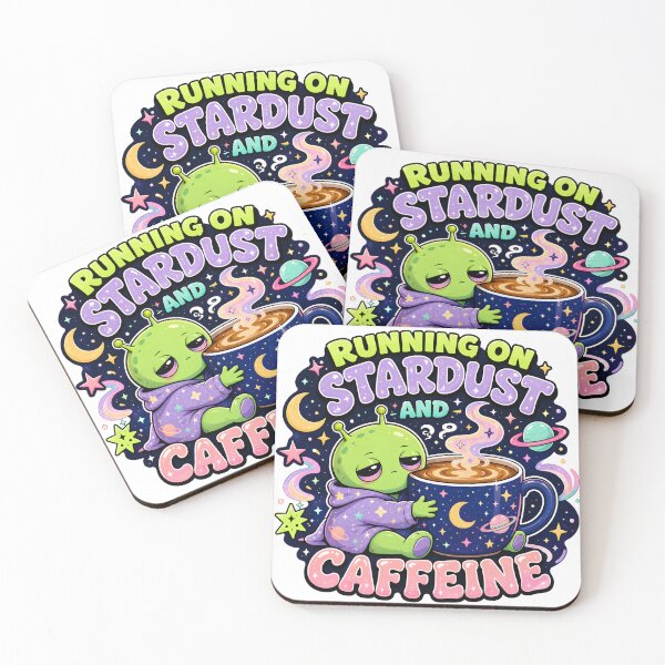 Item preview, Running on Stardust and Caffeine Alien designed and sold by SRY DESIGN.