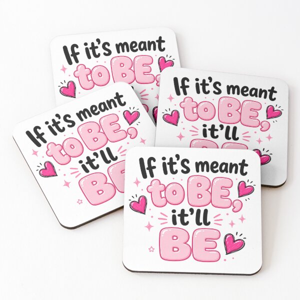 Item preview, If It's Meant To Be It'll Be | Pink Retro Love Quote Art designed and sold by Dulxoz.