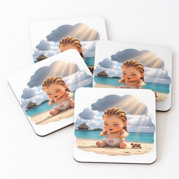 Item preview, Cute Beach Baby & Little Crab Friend Sticker ! Sun-Kissed Tropical Baby on the Beach Art ! Catch the ultimate summer vibes with this adorable tropical illustration! ☀️?️ designed and sold by Ulikedigital14.