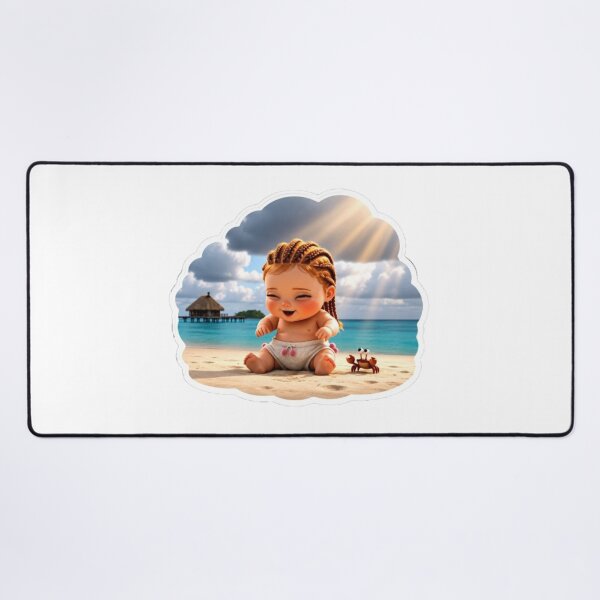Item preview, Cute Beach Baby & Little Crab Friend Sticker ! Sun-Kissed Tropical Baby on the Beach Art ! Catch the ultimate summer vibes with this adorable tropical illustration! ☀️?️ designed and sold by Ulikedigital14.