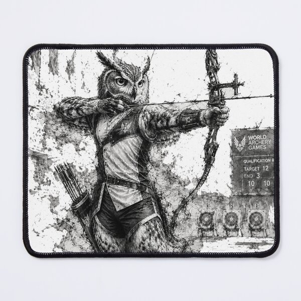 Item preview, **Champion Owl Archer Takes Aim** designed and sold by Sci-fi-2901.
