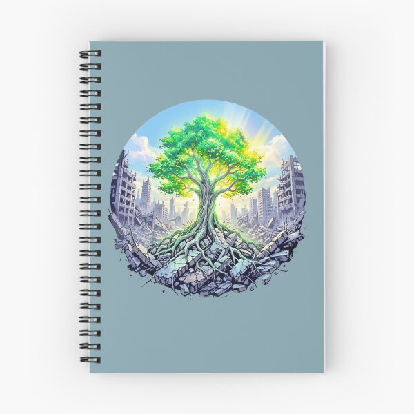 Item preview, Tree of Life in Ruined City Post Apocalyptic Art designed and sold by VintryOff.