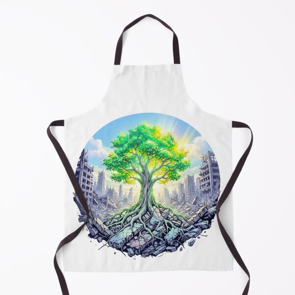 Item preview, Tree of Life in Ruined City Post Apocalyptic Art designed and sold by VintryOff.