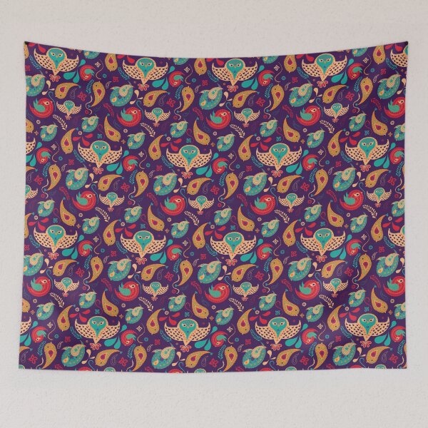 Item preview, Bohemian Flight - Owls and Paisley Patterns designed and sold by Galoux-Pattern.