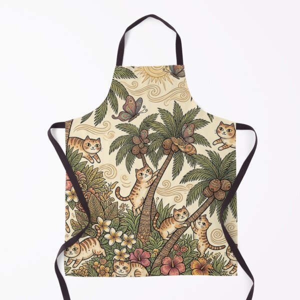 Item preview, Cute Tropical Cats in Palm Trees Pattern designed and sold by Iampoji.