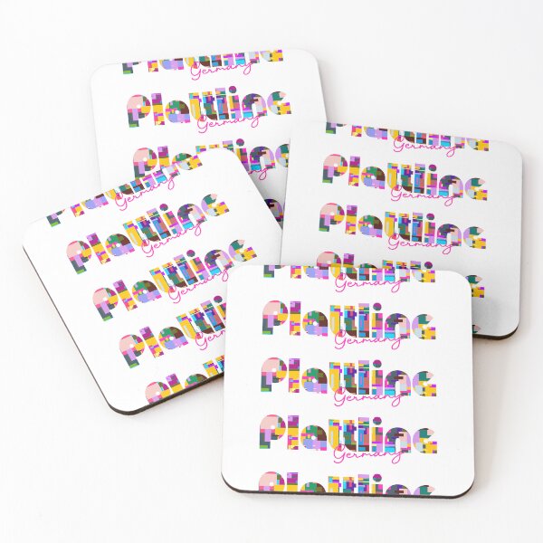 Item preview, Plattling, Germany, Vibrant Abstract City Typography Art designed and sold by Wanderful-roads.