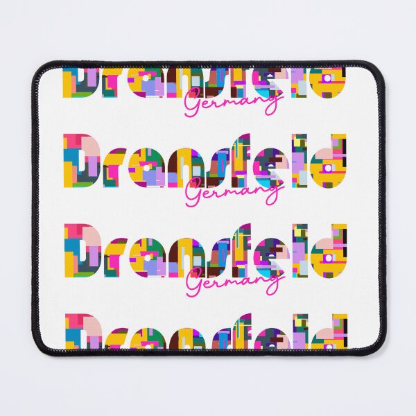 Item preview, Dransfeld, Germany, Vibrant Abstract City Typography Art designed and sold by Wanderful-roads.