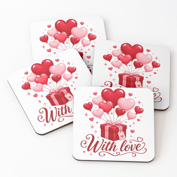 Item preview, With Love | Red Heart Balloons Valentine Gift Romantic Art designed and sold by Dulxoz.