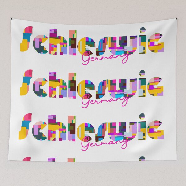 Item preview, Schleswig, Germany, Vibrant Abstract City Typography Art designed and sold by Wanderful-roads.