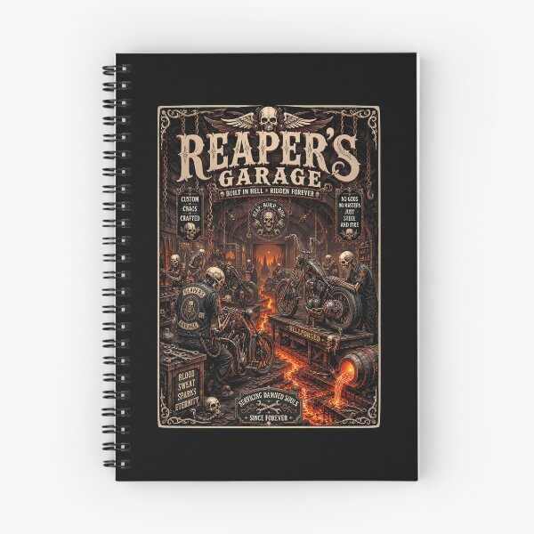 Item preview, Reaper's Garage Hellforged Custom Chopper Skeleton Workshop Art designed and sold by DeimosArtIntl.