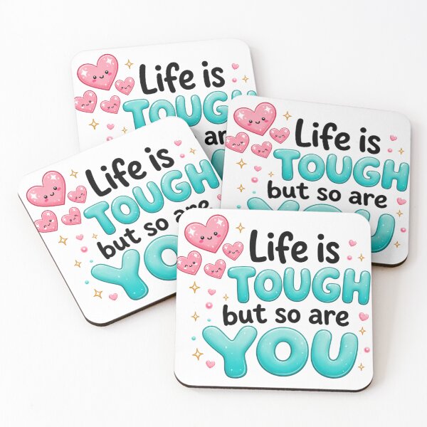 Item preview, Life Is Tough But So Are You | Kawaii Motivational Quote Art designed and sold by Dulxoz.