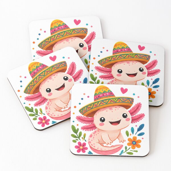 Item preview, Cute Pink Axolotl Floral Kawaii Design designed and sold by R-B-Colors.