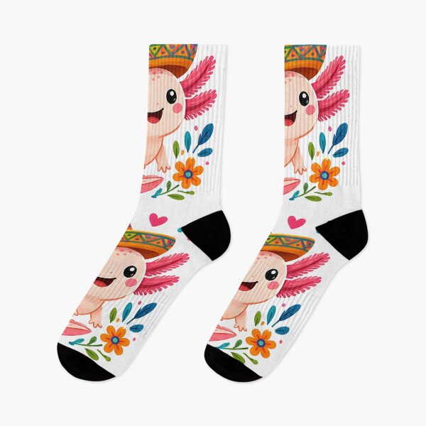 Item preview, Cute Pink Axolotl Floral Kawaii Design designed and sold by R-B-Colors.