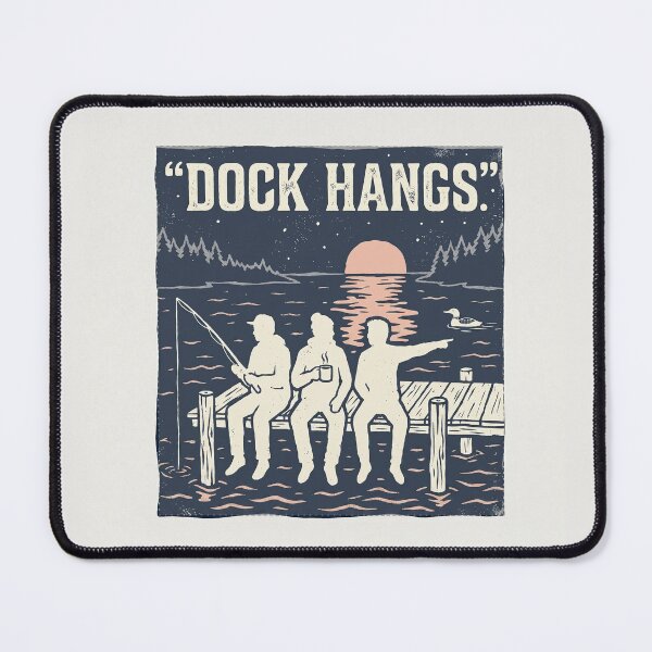 Item preview, Dock Hangs Hoodie | Vintage Lake Life Linocut Back Print designed and sold by DmaarGroup.