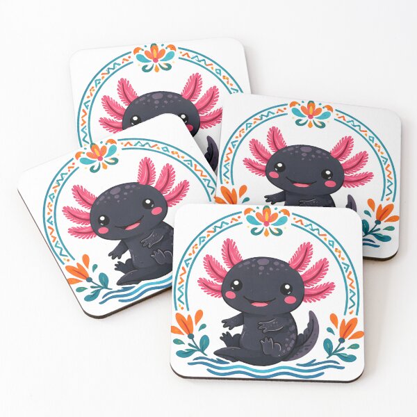 Item preview, Cute Pink Axolotl Floral Kawaii Design designed and sold by R-B-Colors.