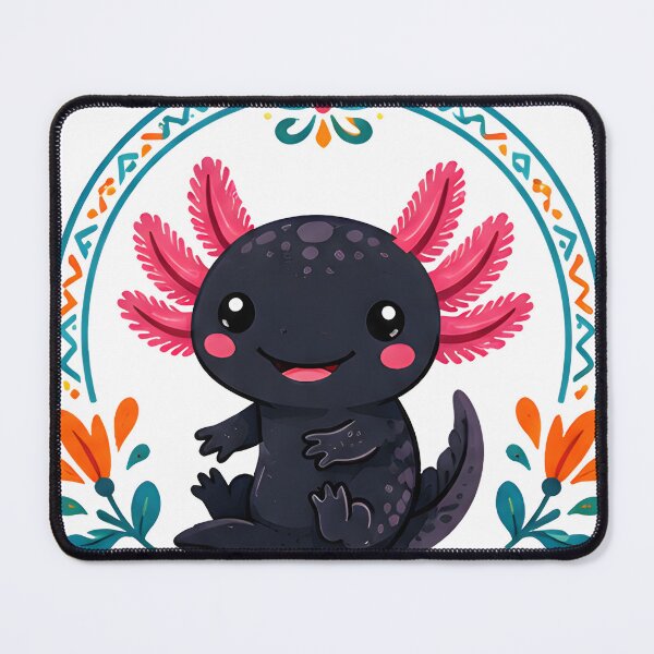 Item preview, Cute Pink Axolotl Floral Kawaii Design designed and sold by R-B-Colors.