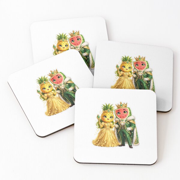 Item preview, Pineapple Queen & Watermelon King – Royal Fruit Couple Sticker designed and sold by blossomfun.