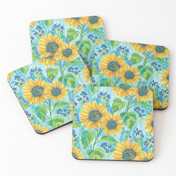Item preview, Tropical Flower Watercolor Pattern | Sunflower |  Maximalist Design designed and sold by Desolaa_Arts.